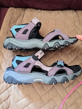 Skechers Womens Lavender and Teal Active Sandals